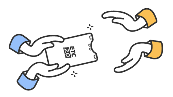 ETC/ETC2.0車載器を譲渡するイメージ図
