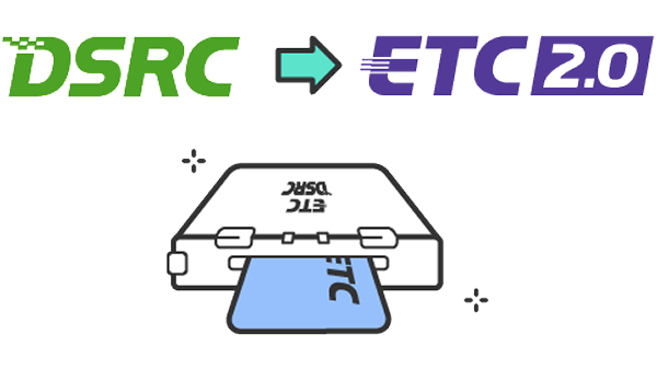 DSRC車載器で、ETC2.0のサービスを受けることを示すイメージ図